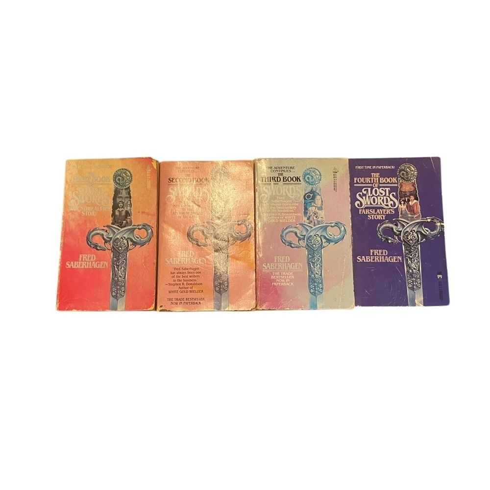 Vintage Paperback Novel Lost Swords Series Quest Fantasy bookset Fred Saberhagen